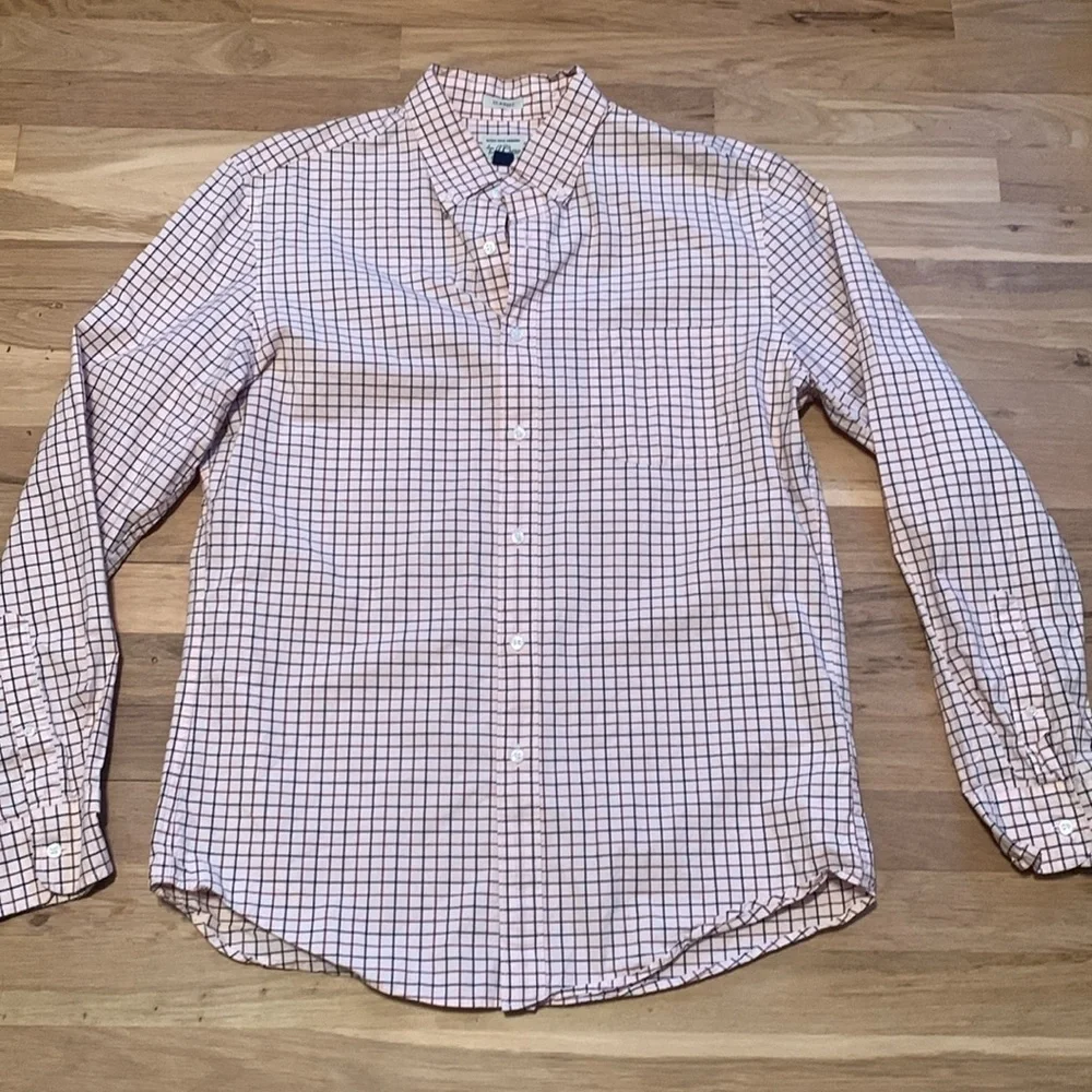 J Crew Classic Secret Wash Button Down Collared Checkered Shirt Men’s M